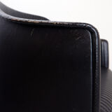 Pair of Artona armchairs in black leather by Afra and Tobia Scarpa for Maxalto