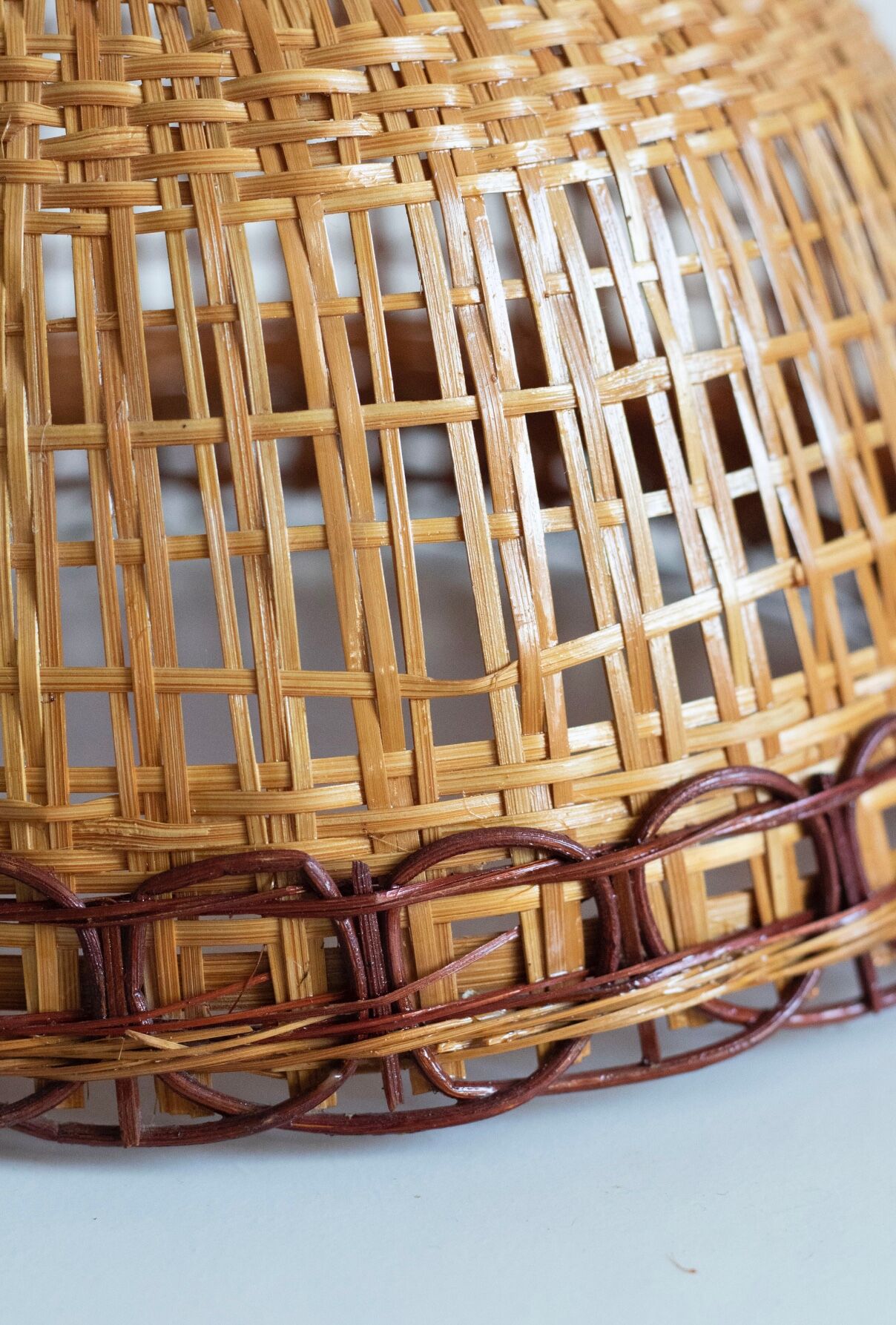 Vintage wicker pendant lamp