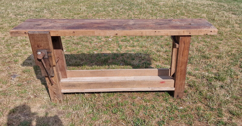 Old oak workbench