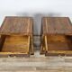 Art Decò walnut bedside tables with door and drawer