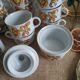 Set 11 coffee cups, sugar bowl and milk pitcher Wunsiedel Bavaria vintage