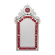 Large Vintage Venetian Red Glass Etched Wall Mirror