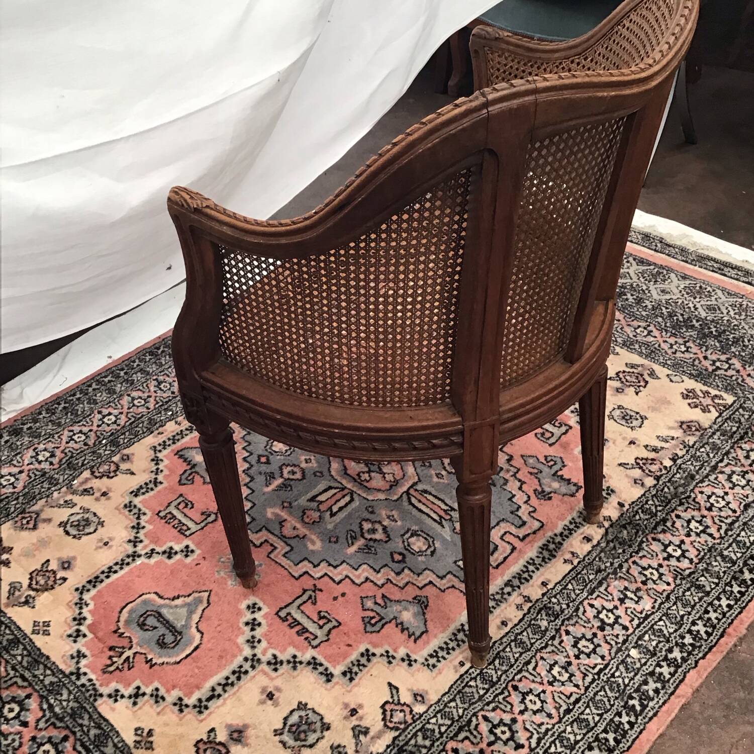 Mid-18th century caned office chair