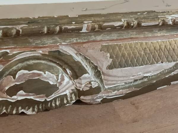 Mirror Carved gilded stucco wood frame patinated dp 1123650