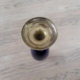 Blue vase, brass base early 20th century