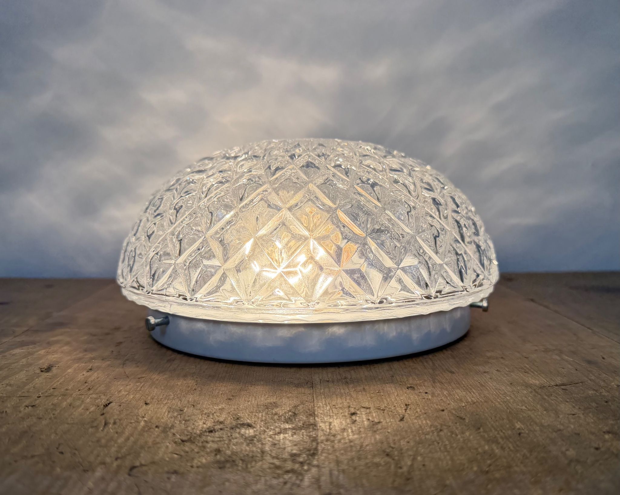 Vintage Glass Wall or Ceiling Light, 1970s