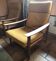 Scandinavian armchair with yellow cushions, original from the 1950s/60s.