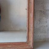 Large antique mirror in patinated wood h170cm