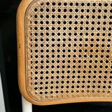 Cesca chair b32 model in white and wood by Marcel Breuer