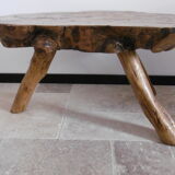 Coffee table in solid elm wood