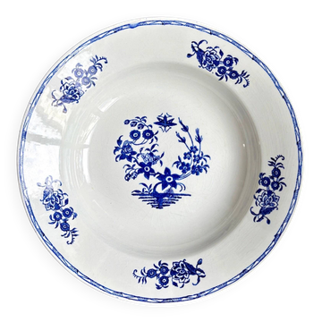St Amand round hollow dish in blue earthenware