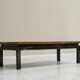 Modernist coffee table with a patinated gold top, 120x52.5x36 cm, mid-20th century.