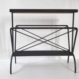 Vintage 1950s side table magazine rack ceramic & steel 50s 1950s music