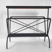 Vintage 1950s side table magazine rack ceramic & steel 50s 1950s music