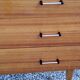 Vintage golden mahogany chest of drawers 3 drawers conical feet from the 60s