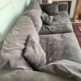 Anthracite grey velvet sofa