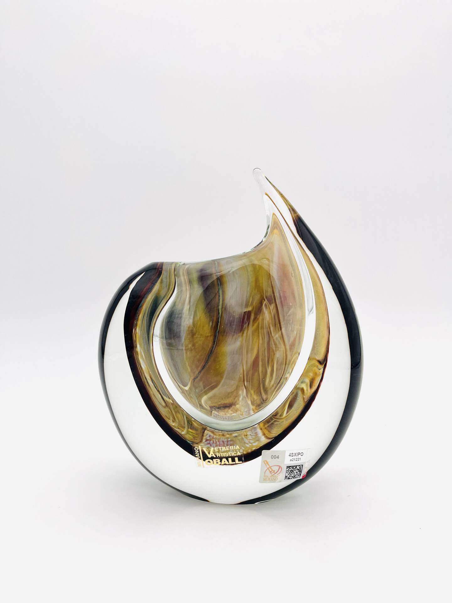 Vase Sculpture Murano Sommerso Michele Onesto Oball Art Glass Signed