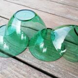 Set of green glass cups