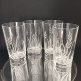 Set de 4 verres droits gravés H14cm