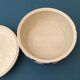 Porcelain candy dish. Blue flower patterns on white background