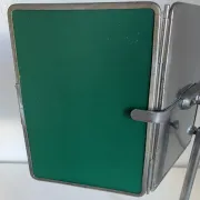 Vintage 1940 triptych barber mirror with bevelled edge - 40 x 35 cm