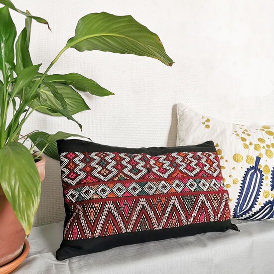 Cushion cover with Berber wool kilim