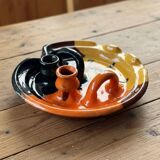 Thomas Buxo multifunctional ceramic candlestick ashtray olive dish