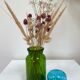 Bocal vase vintage en verre vert et bleu