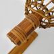 Pair of bamboo rattan lantern wall lights. 50s 60s