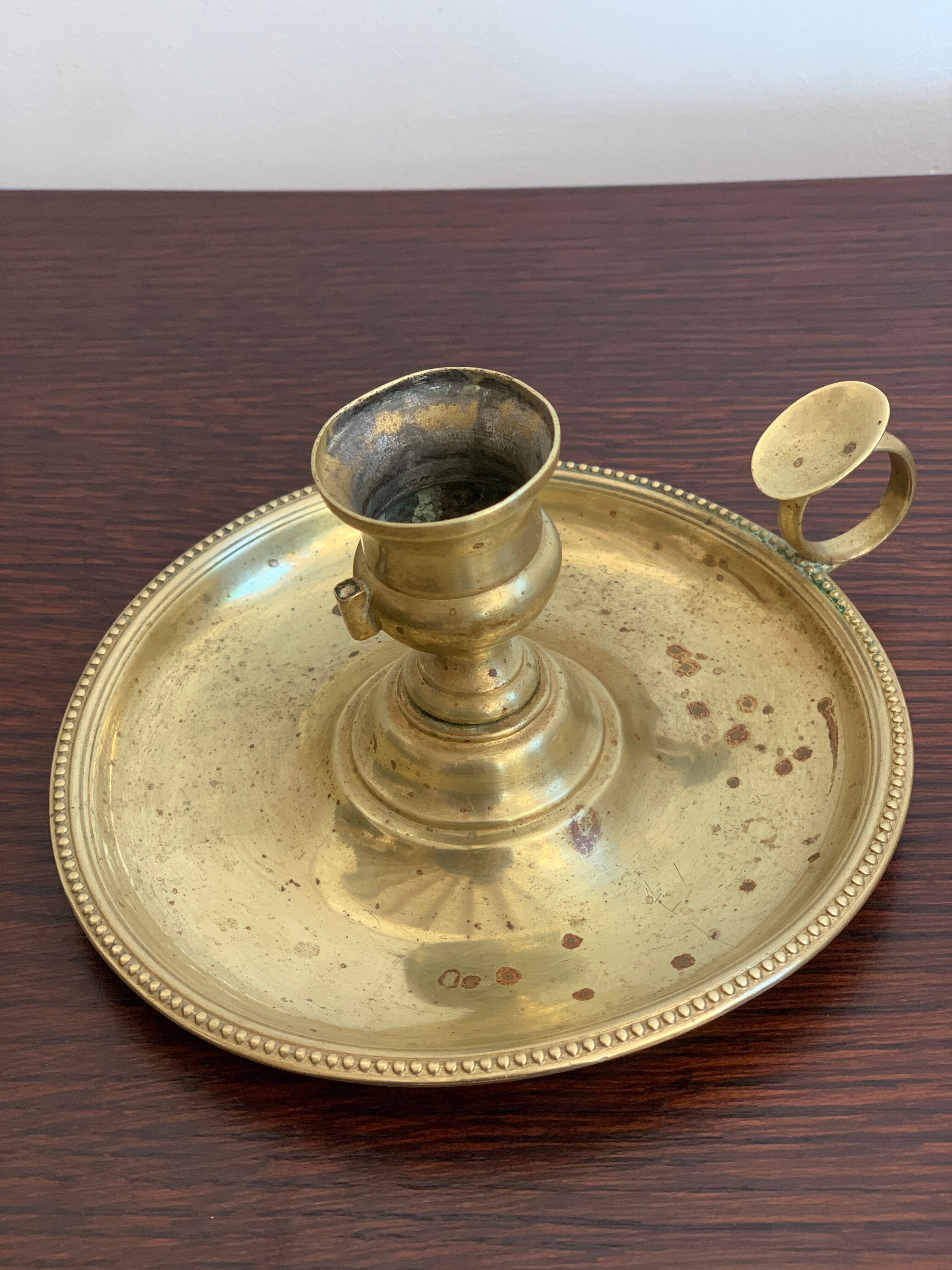 Christofle brass candle holder