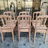 Suite of 6 Louis XV style chairs in cannage