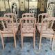 Suite of 6 Louis XV style chairs in cannage
