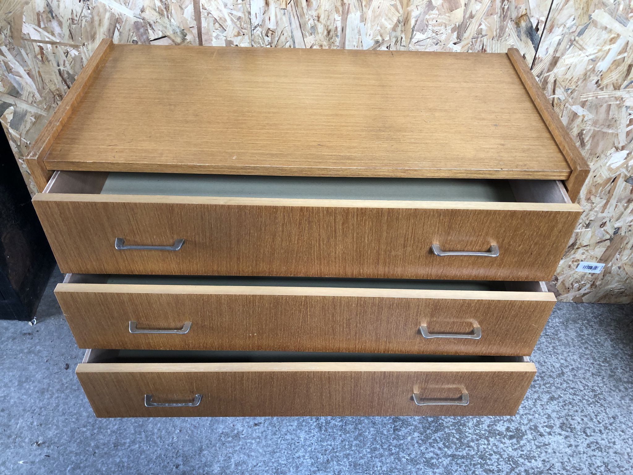 Old chest of drawers 4 drawers light wood compass feet 70s vintage