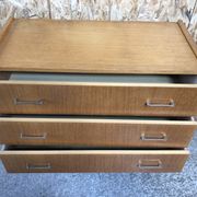 Old chest of drawers 4 drawers light wood compass feet 70s vintage