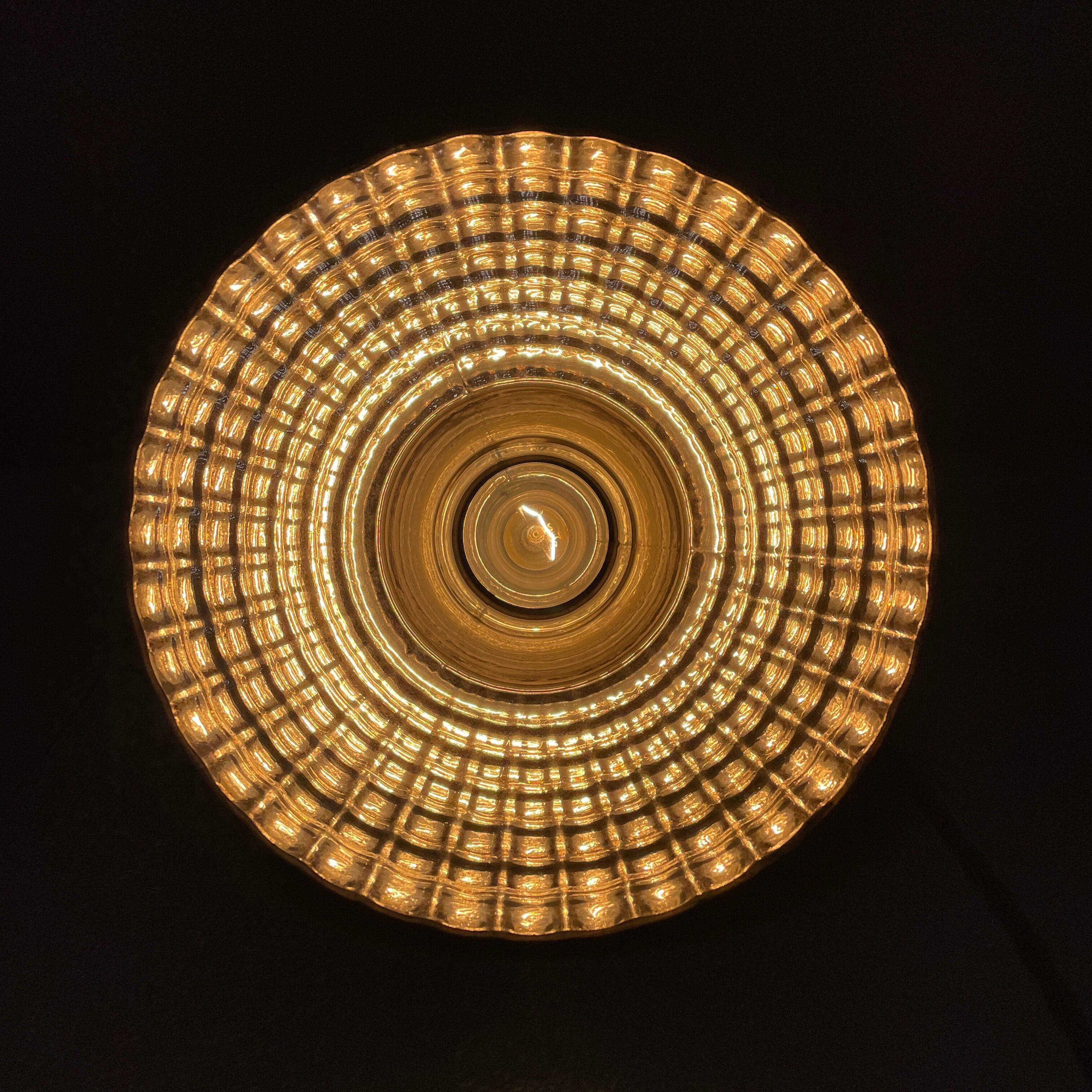 Old mercury glass hanging lamp with brass fixture