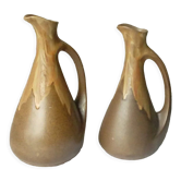 Flame sandstone pitchers signed Denbac