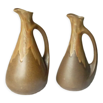 Flame sandstone pitchers signed Denbac