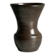 Dark brown ceramic vase, flared shape, smooth finish, classic style