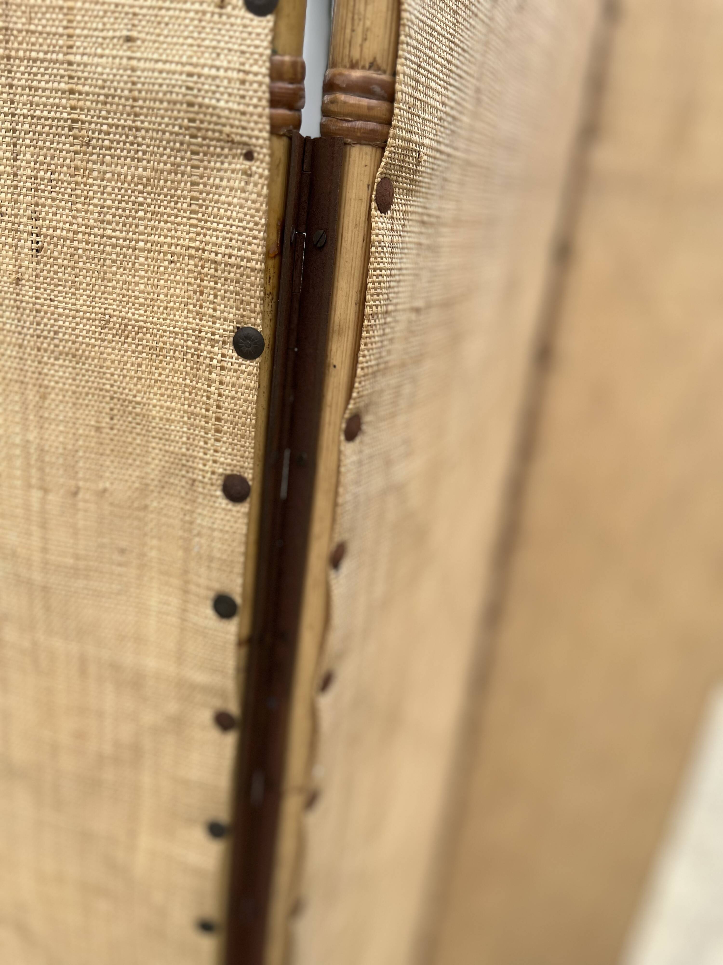 Rattan and bamboo screen