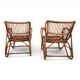 French Pair Vintage Rattan Bamboo Lounge Chairs, 1960