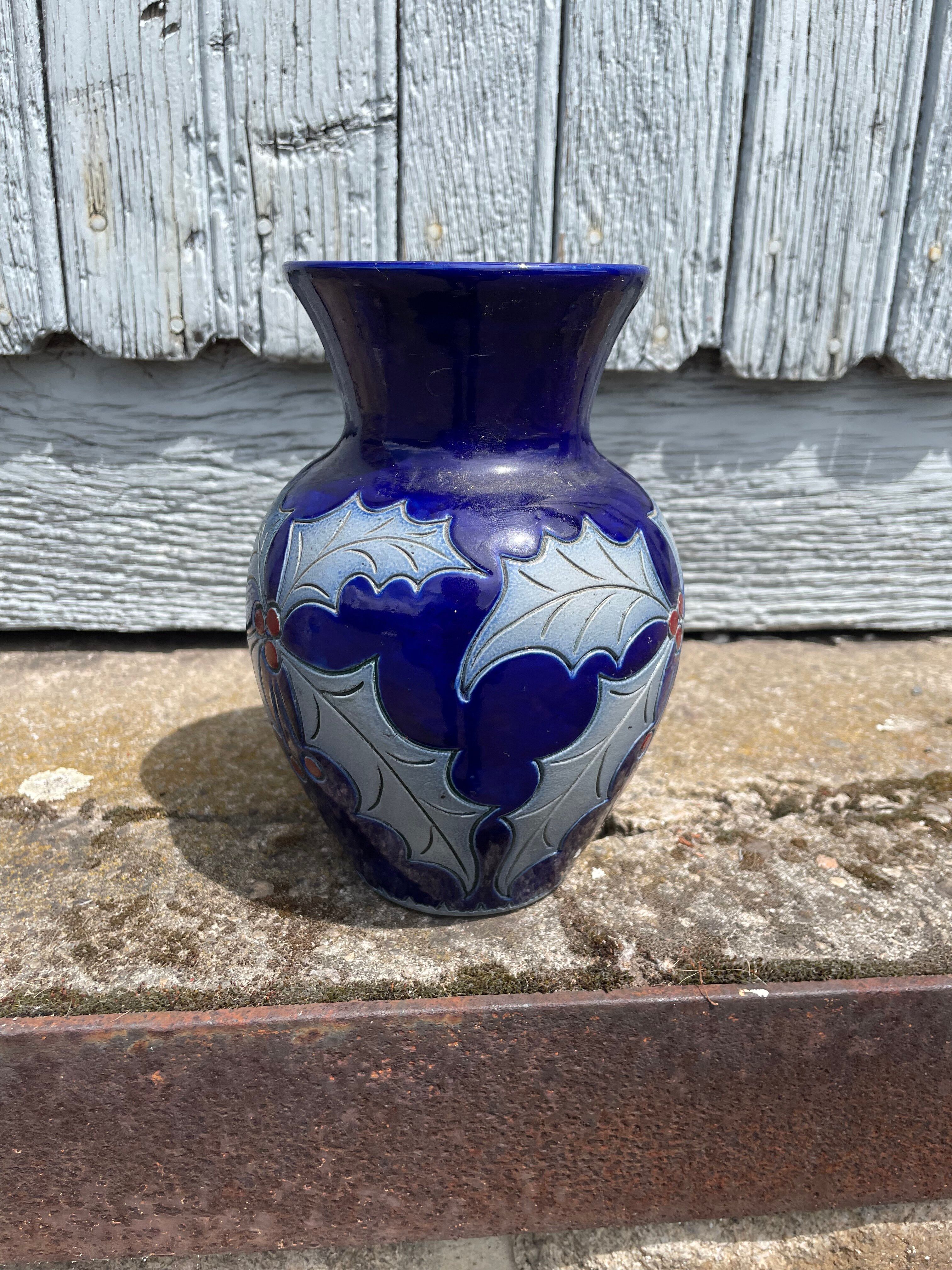 Vase betschdorf p. schmitter salt glaze cobalt s