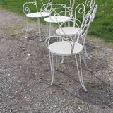 4 garden armchairs 1900 in wrought iron