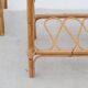 Pair of rattan and glass bedside tables, France 1970