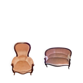 Ensemble d’un canapé et d’un fauteuil Louis Philippe