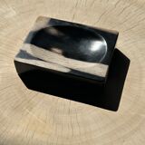 Symmetrical multicolored petrified wood soap dish