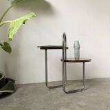 Bauhaus art deco console table in wood and chrome