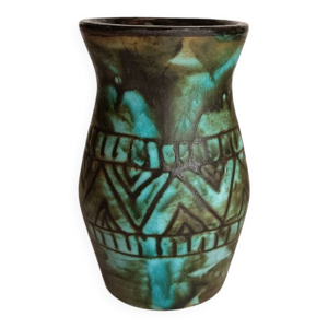 Vase Alain Maunier Vallauris - turquoise