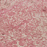 Handmade oriental unique 1980s pink wool carpet