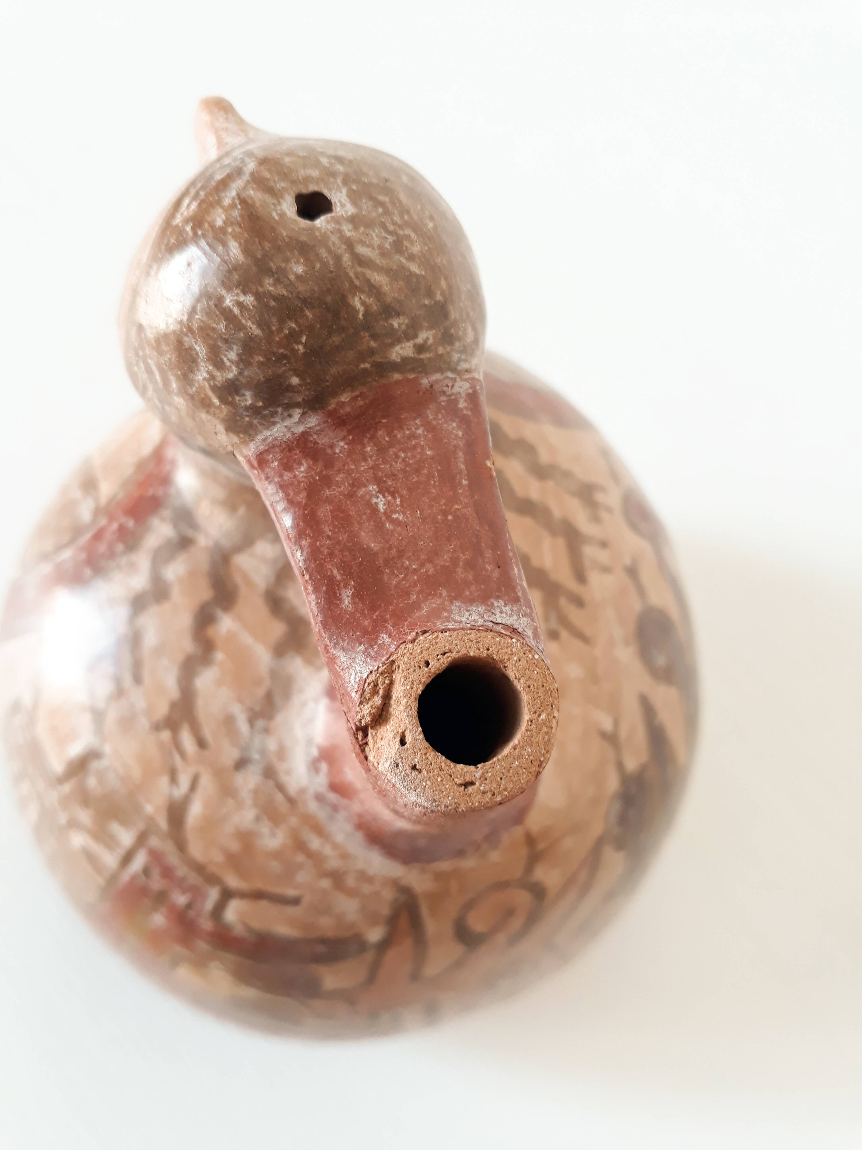 Peruvian stirrup vase with terracotta spout