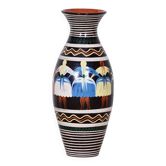 Art Deco Hand-Painted Vase in Ceramic, Slovakia, 1940s